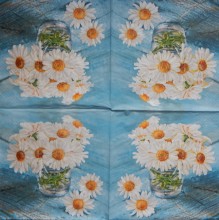 Ubrousky 33 x 33 cm Kopretiny na modré