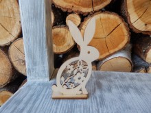 Dřevěný králíček malý výřez ozdobný