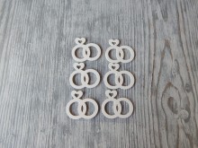 Nálepky dřevěné svatební prstýnky 6 ks 4 cm 