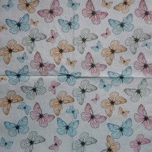 Ubrousky 33 x 33 cm Motýlci na bílé