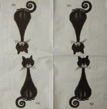 Ubrousky 33 x 33 cm Kočka černá číča jeden kus