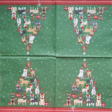 Ubrousky 33 x 33 cm Pejskové vánoce