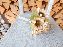 Umělá kytice slunečnice 6 květů 26 cm