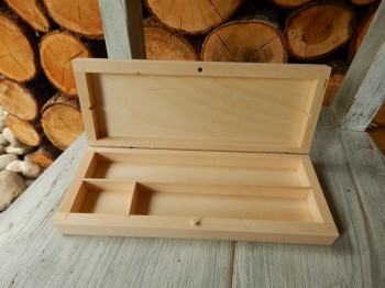 Dřevěná krabička penálek přihrádky