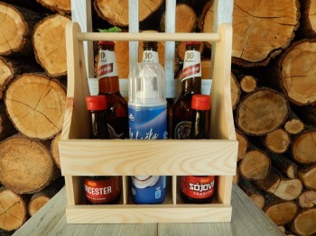 Dřevěná přepravka na lahve větší