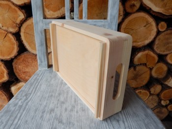 Dřevěný podnos box malý 29,5 x 19,5  x 7 cm