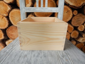 Dřevěná krabička čtverec bez víka 20 x 20 cm