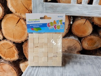 Kreativní kostky dřevěné přírodní 49 ks