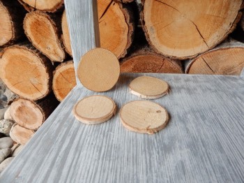 Dekorace dřevěná bříza 4 - 6 cm 