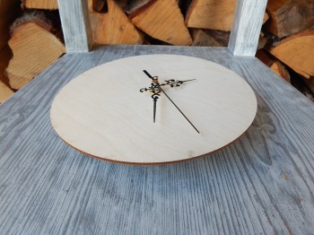 Dřevěné hodiny kulaté 21 cm včetně strojku