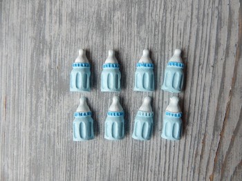 Nálepky keramické Kojenecká lahvička 2,5 cm kluk