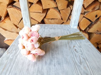 Umělá kytice - Pryskyřník růžový 9 ks 29 cm 