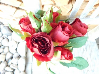 Růže s poupátky červená 6 ks 27 cm