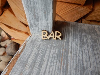 Dřevěný nápis Bar 3 x 1,4 cm 
