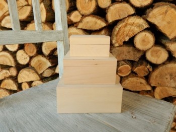 Sada dřevěných krabiček 3 v 1