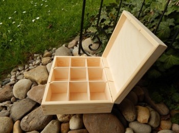 Dřevěná krabička na čaj 9 komor 