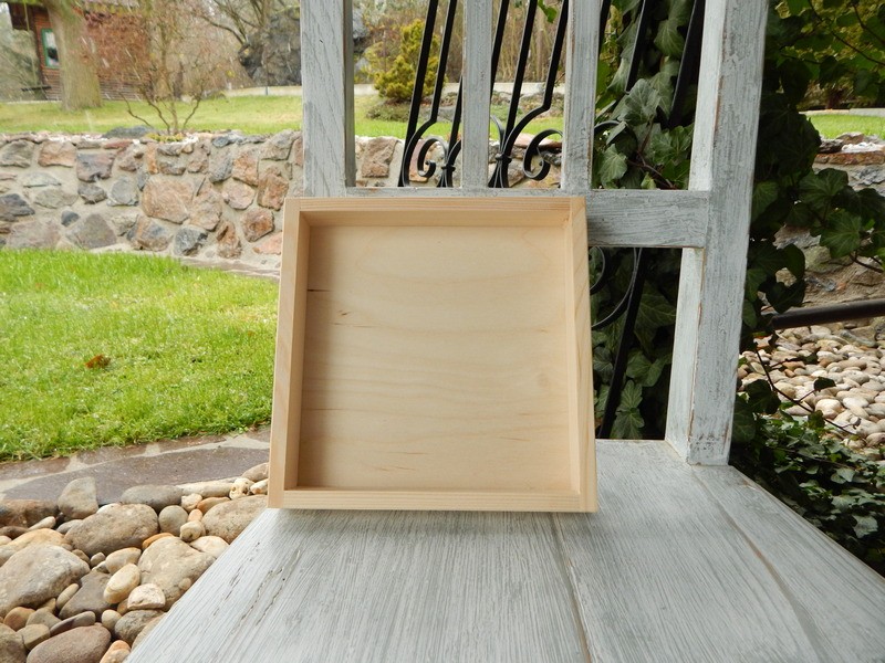 Dřevěná krabička podnos  20 x 20 cm