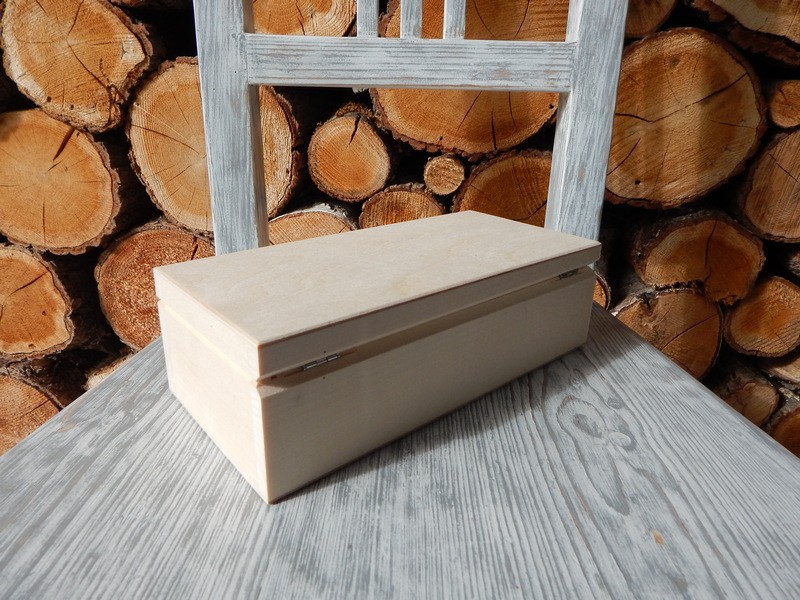 Dřevěná krabička obdelník 24 x 11 cm II
