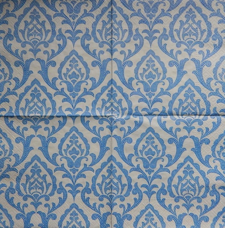 Ubrousky 33 x 33 cm Modré ornamenty na šedé
