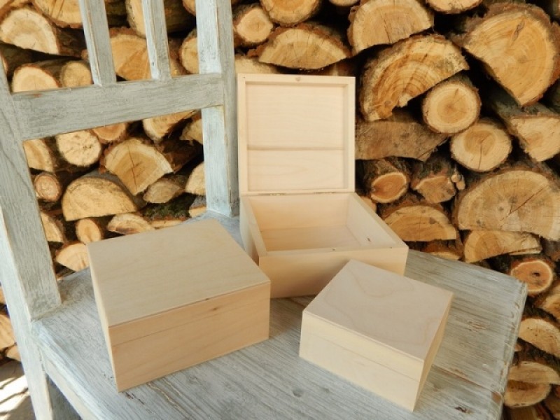 Sada dřevěných krabiček 3 v 1