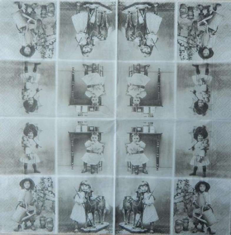 Ubrousky 33 x 33 cm Děti Sepia